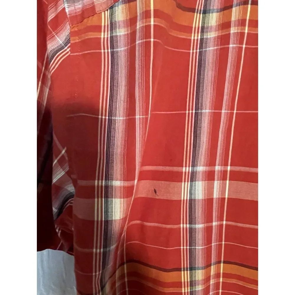 Consensus Sportswear‎ Plaid Button Up Short Sleeve Shirt XL